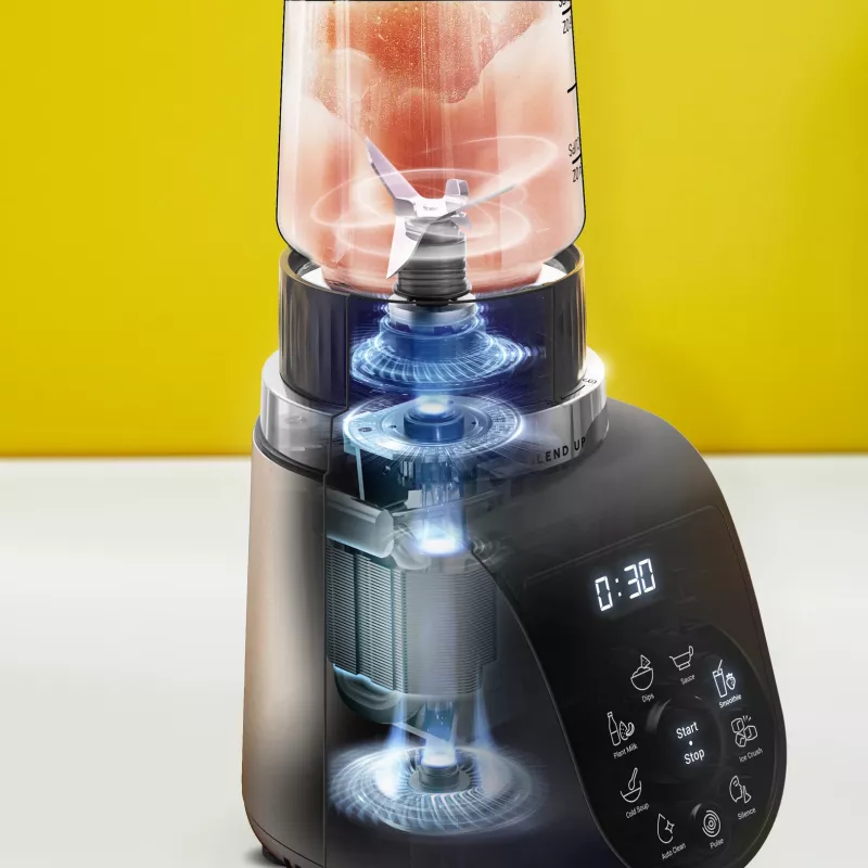 Lauapealne blender Tefal Blend Up BL190AF0 — 0,85 L kann, 1000 W, 6 teraga Powelix, impulss, jääpurustus (Läbipaistev/Must/Beež)