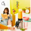 Lauapealne blender Tefal Blend Up BL190AF0 — 0,85 L kann, 1000 W, 6 teraga Powelix, impulss, jääpurustus (Läbipaistev/Must/Beež)