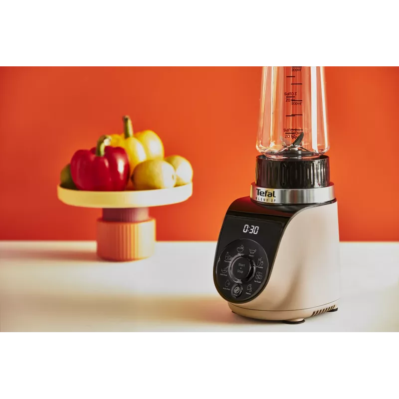 Lauapealne blender Tefal Blend Up BL190AF0 — 0,85 L kann, 1000 W, 6 teraga Powelix, impulss, jääpurustus (Läbipaistev/Must/Beež)