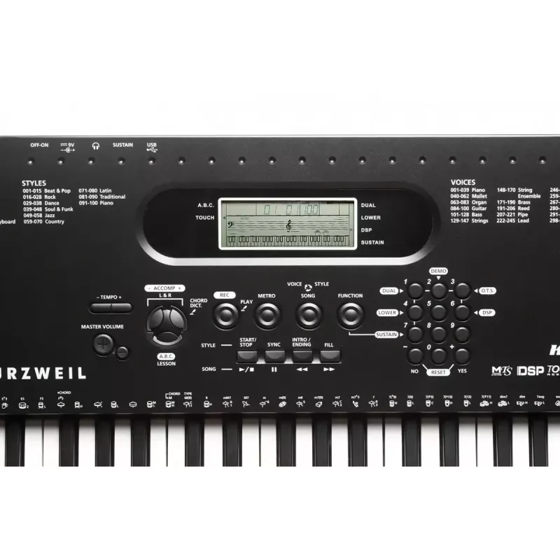 Klaviatuur Kurzweil KP70 61-klahviga digitaalklaviatuur, must