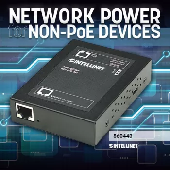 Intellinet Power over Ethernet (PoE+) jaotur, IEEE802.3at, 5, 7,5, 9 või 12 V alalisvoolu väljundpinge