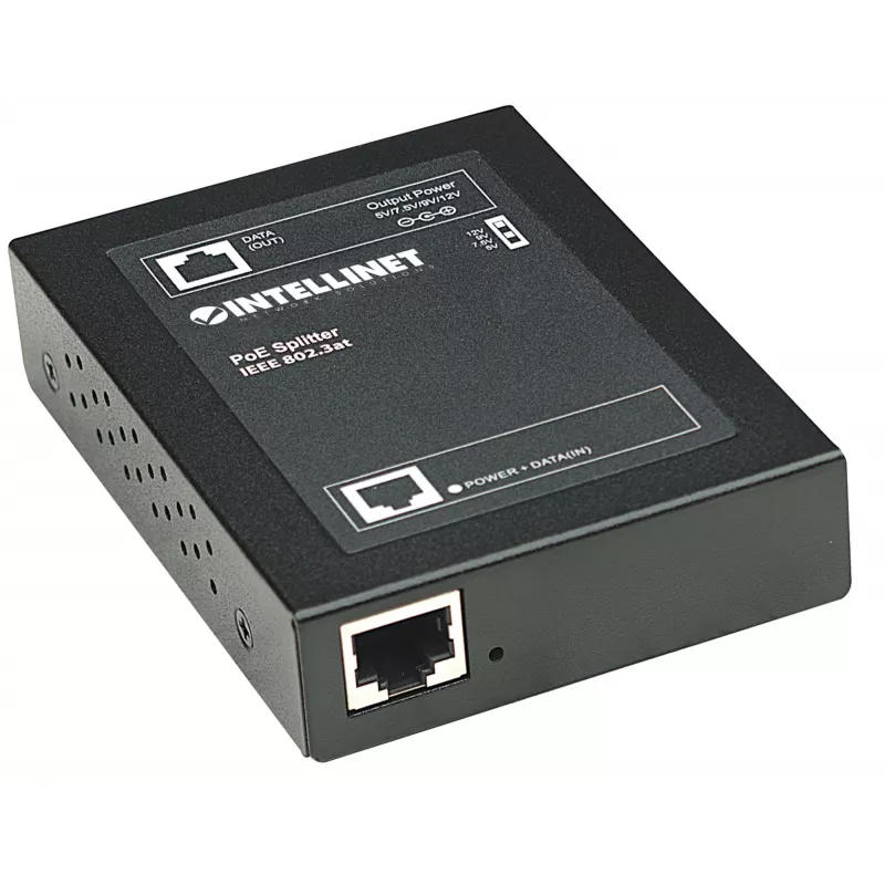 Intellinet Power over Ethernet (PoE+) jaotur, IEEE802.3at, 5, 7,5, 9 või 12 V alalisvoolu väljundpinge