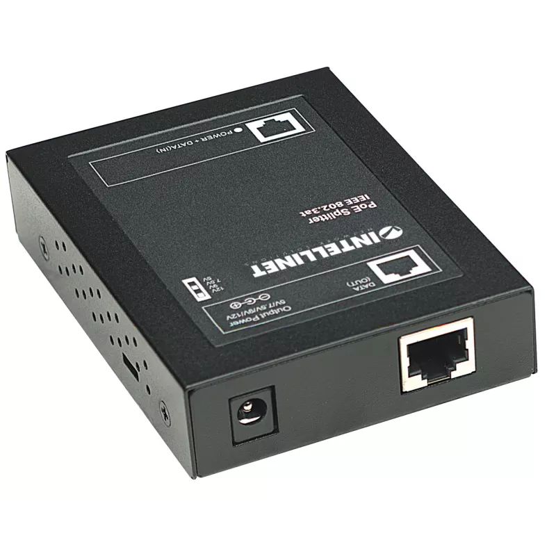 Intellinet Power over Ethernet (PoE+) jaotur, IEEE802.3at, 5, 7,5, 9 või 12 V alalisvoolu väljundpinge