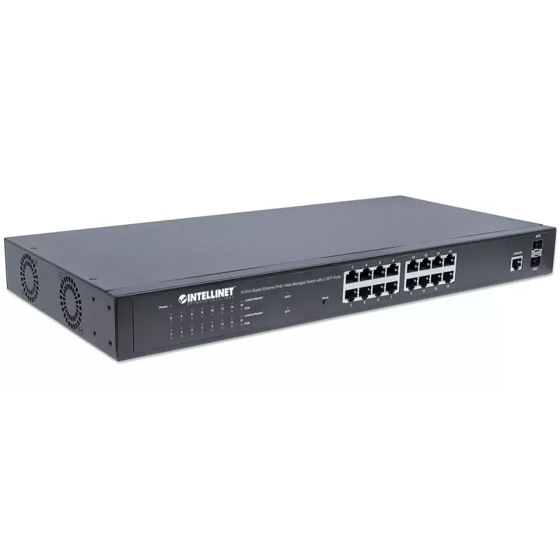 Hallatav lüliti Intellinet 16-porti Gigabit Ethernet PoE+