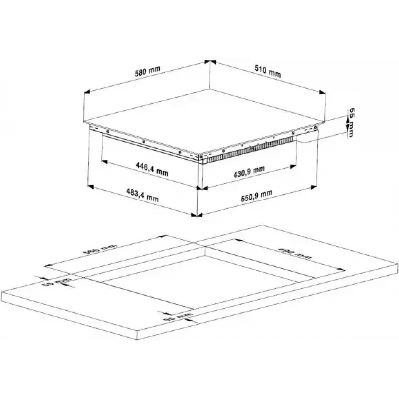 Beko HII 64400 MT pliit Must Sisseehitatav 60 cm Tsoon induktsioonpliit 4 tsooniga