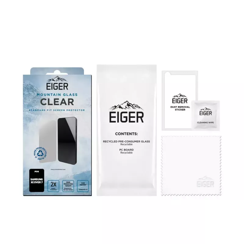 Ekraanikaitse EIGER EGSP00958 Samsung Galaxy Xcover7 karastatud klaas löögikindel kriimustuskindel põrutuskindel