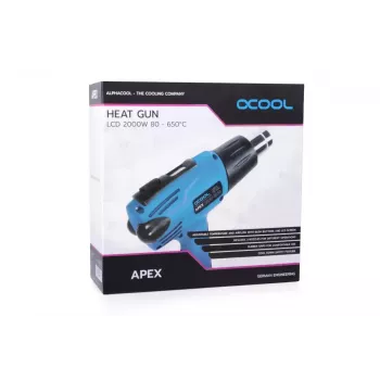 Kuumaõhupuhur Alphacool 10178 650 °C 2000 W must sinine