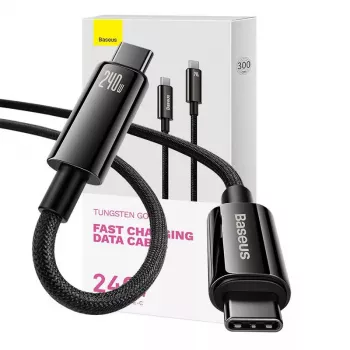 USB-C kuni USB-C kaabel Baseus Tungsten Gold 240W 3m