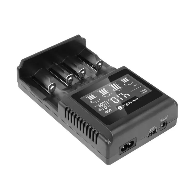 Akulaadija everActive UC-4000 AA/AAA majapidamispatareidele, 4 pesaga, 100–240V, must