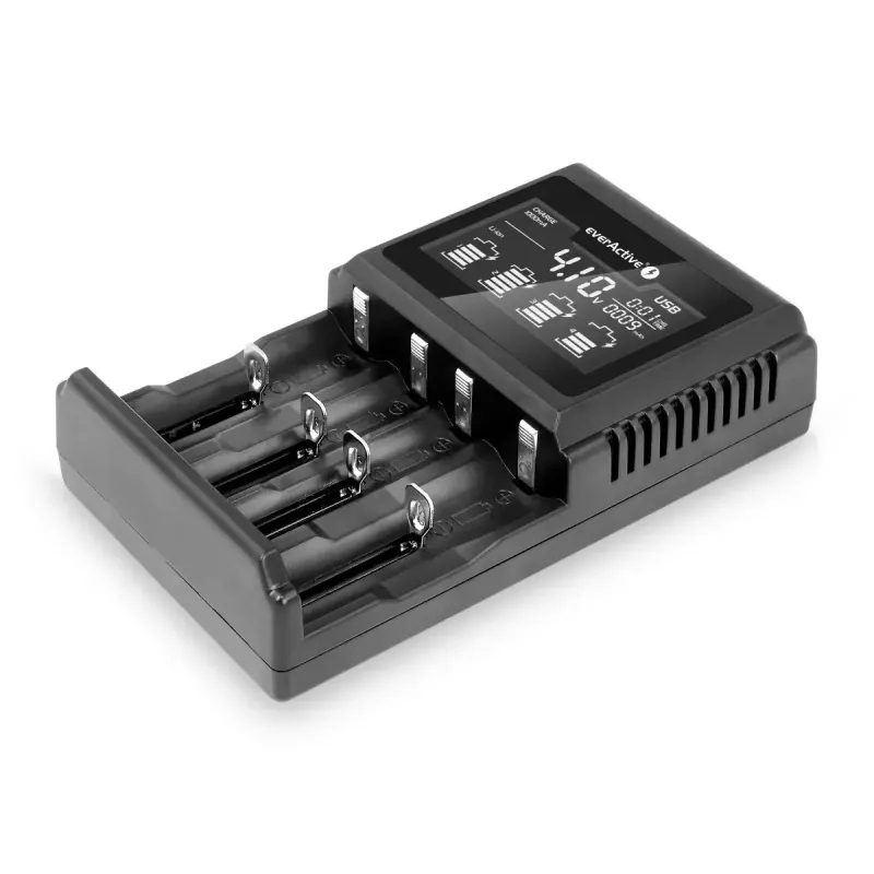 Akulaadija everActive UC-4000 AA/AAA majapidamispatareidele, 4 pesaga, 100–240V, must