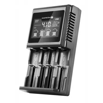 Akulaadija everActive UC-4000 AA/AAA majapidamispatareidele, 4 pesaga, 100–240V, must