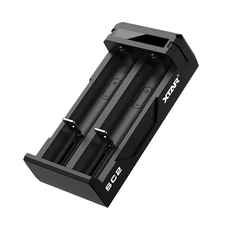 Akulaadija XTAR SC2 Li-ioon 18650 USB-C 2 pesa, USB-C toide, LED-indikaatorid, must