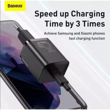 Siselaadija Baseus TZCCSUP-L01, USB-C 1 port, 18W, 100–240V AC, 1 m kaabel, must