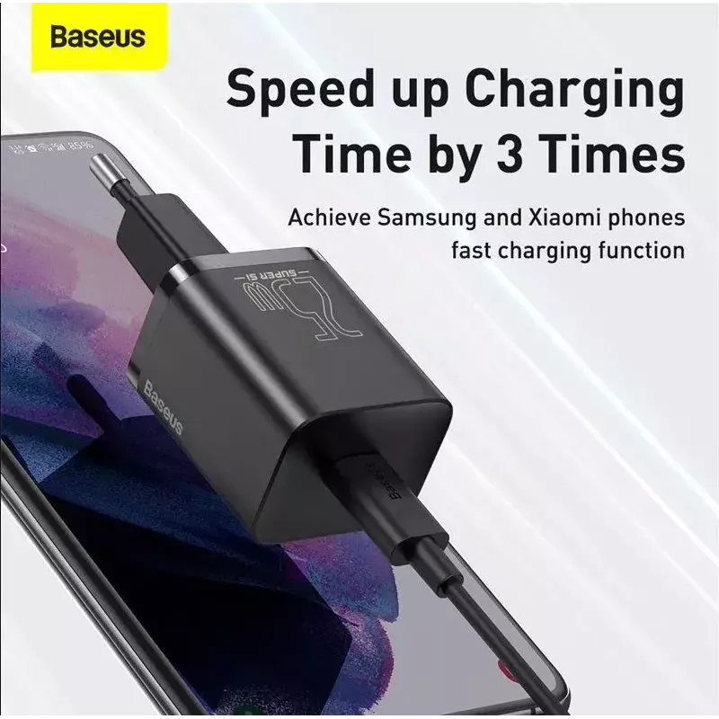 Siselaadija Baseus TZCCSUP-L01, USB-C 1 port, 18W, 100–240V AC, 1 m kaabel, must