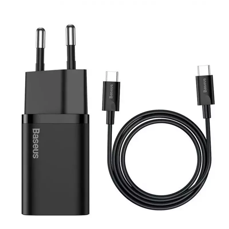 Siselaadija Baseus TZCCSUP-L01, USB-C 1 port, 18W, 100–240V AC, 1 m kaabel, must
