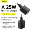 Siselaadija Baseus TZCCSUP-L01, USB-C 1 port, 18W, 100–240V AC, 1 m kaabel, must