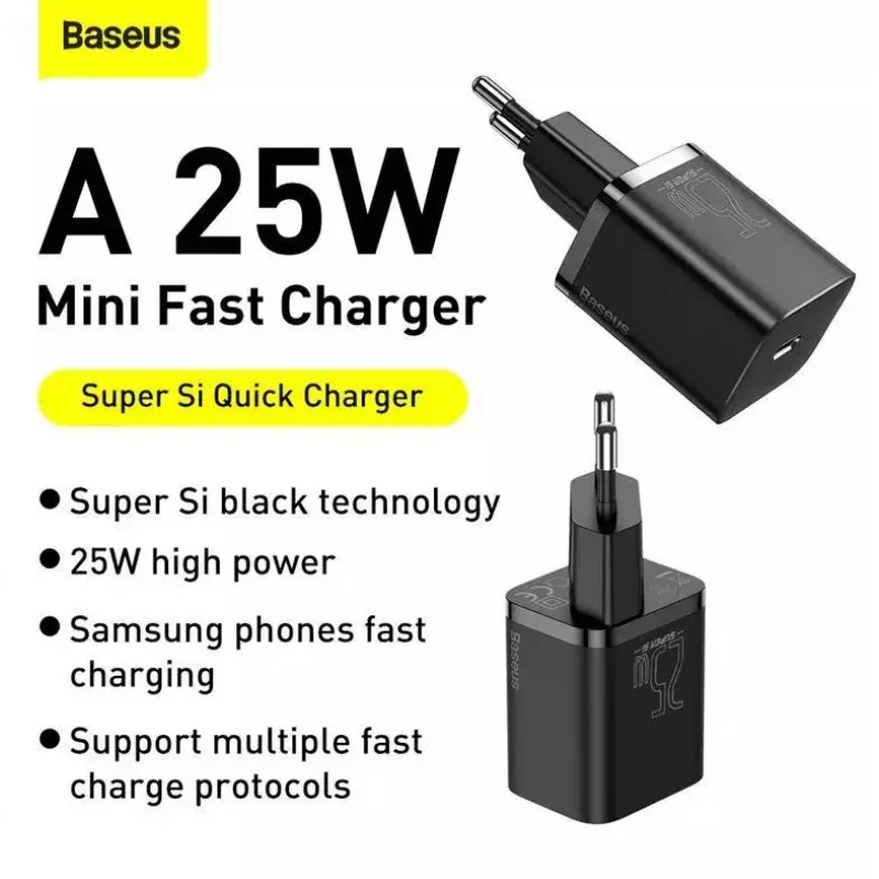 Siselaadija Baseus TZCCSUP-L01, USB-C 1 port, 18W, 100–240V AC, 1 m kaabel, must
