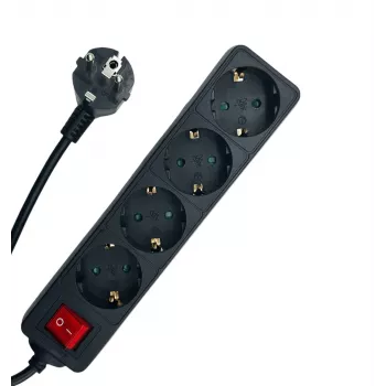 Microconnect MC-GRU0045BS toitepikendus 5 m 4 vahelduvvoolu pistikupesa Siseruumidesse Must