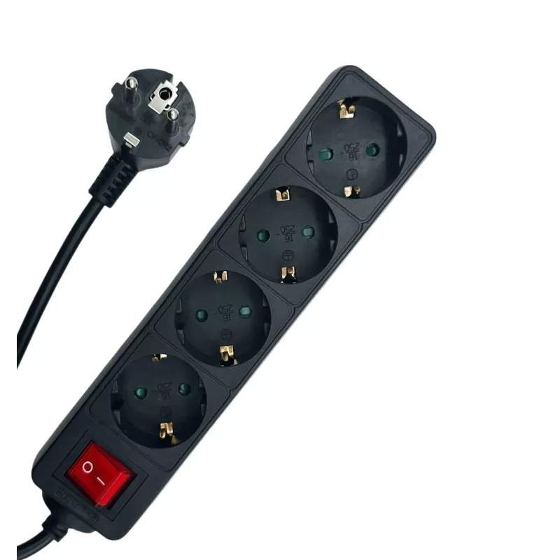 Microconnect MC-GRU0045BS toitepikendus 5 m 4 vahelduvvoolu pistikupesa Siseruumidesse Must