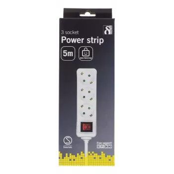 Microconnect GRU0035WS toitepikendus 5 m 3 vahelduvvoolupistikut Valge