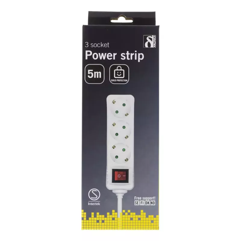 Microconnect GRU0035WS toitepikendus 5 m 3 vahelduvvoolupistikut Valge