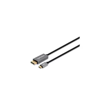 Manhattan USB-C–DisplayPort 1.4 kaabel, 8K@60Hz, 3m, isane-isane, mitte kahesuunaline, must, kolmeaastane garantii
