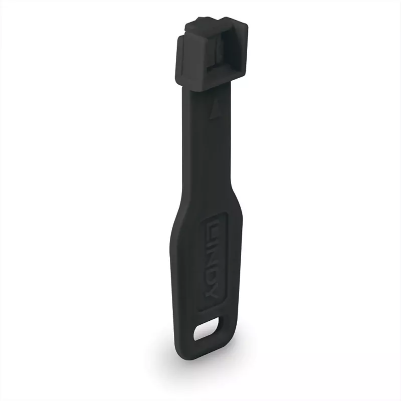 Pordiblokeerijate komplekt Lindy RJ45 Port Locks Must — 10 tk + 1 võti, ühildub RJ-45 portidega