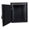 Eraldiseisev rack Lanview RDL12U66BL — 12U, 600 kg, võtmelukk, reguleeritavad jalad, kaablihaldus, IP40, must