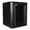 Eraldiseisev rack Lanview RDL12U66BL — 12U, 600 kg, võtmelukk, reguleeritavad jalad, kaablihaldus, IP40, must