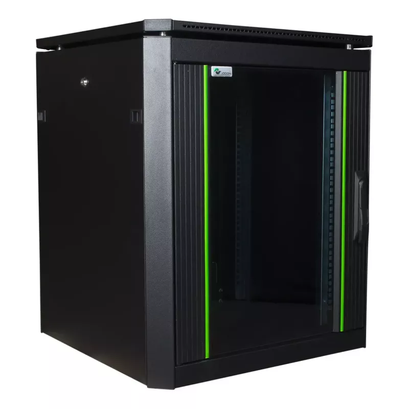 Eraldiseisev rack Lanview RDL12U66BL — 12U, 600 kg, võtmelukk, reguleeritavad jalad, kaablihaldus, IP40, must