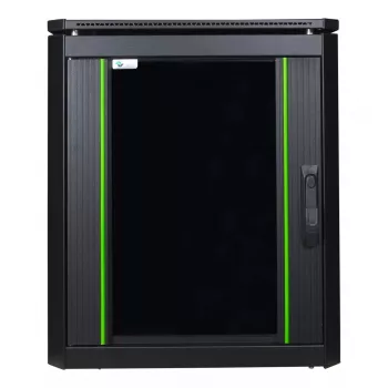 Eraldiseisev rack Lanview RDL12U66BL — 12U, 600 kg, võtmelukk, reguleeritavad jalad, kaablihaldus, IP40, must