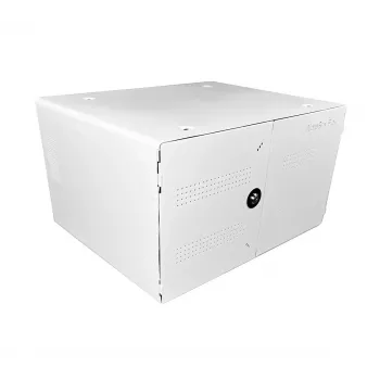 Kaasaskantav seadmehalduskapp LEBA NoteBox 16 võtmelukuga, USB-C pordid, 12 W seadme kohta, USB 2.0, seina- või lauakinnitus, valge