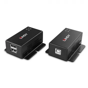 Võrgusaatja ja -vastuvõtja Lindy 50m 2-pordiline USB 2.0 Cat. 6 pikendaja