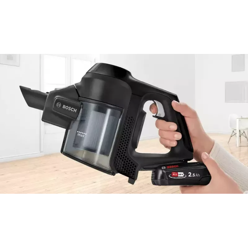 Bosch Serie 6 BBS611BSC pulkpihusti/elektriline luud 2-in-1 pulkpihusti Aku Kuiv Kotita Must 2,5 Ah