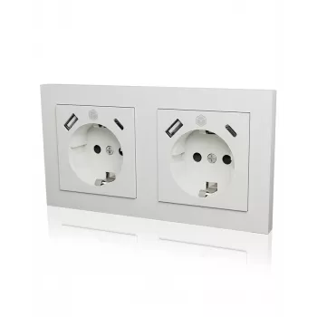 ICY BOX IB-MPS4200W-PD pistikupesa Tüüp F + USB A + USB C Valge