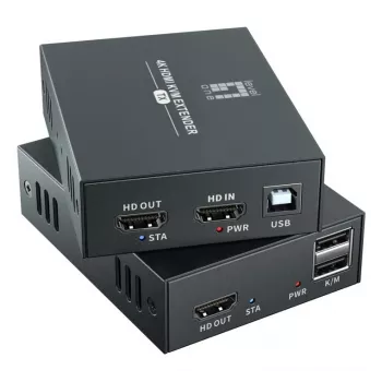 AV-pikendaja (saatja ja vastuvõtja) LEVELONE HVE-8111, 3840x2160, Cat6, USB-A/USB-B, DC 12V (2 tk)