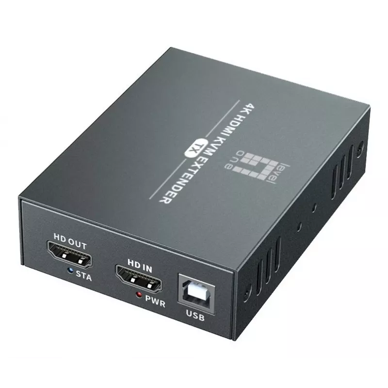AV-pikendaja (saatja ja vastuvõtja) LEVELONE HVE-8111, 3840x2160, Cat6, USB-A/USB-B, DC 12V (2 tk)