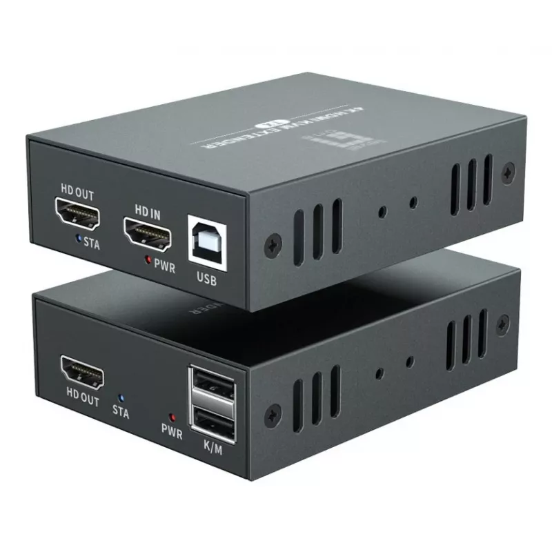 AV-pikendaja (saatja ja vastuvõtja) LEVELONE HVE-8111, 3840x2160, Cat6, USB-A/USB-B, DC 12V (2 tk)