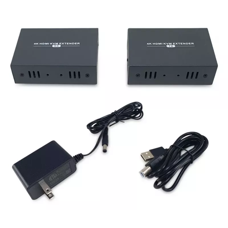 AV-pikendaja (saatja ja vastuvõtja) LEVELONE HVE-8111, 3840x2160, Cat6, USB-A/USB-B, DC 12V (2 tk)