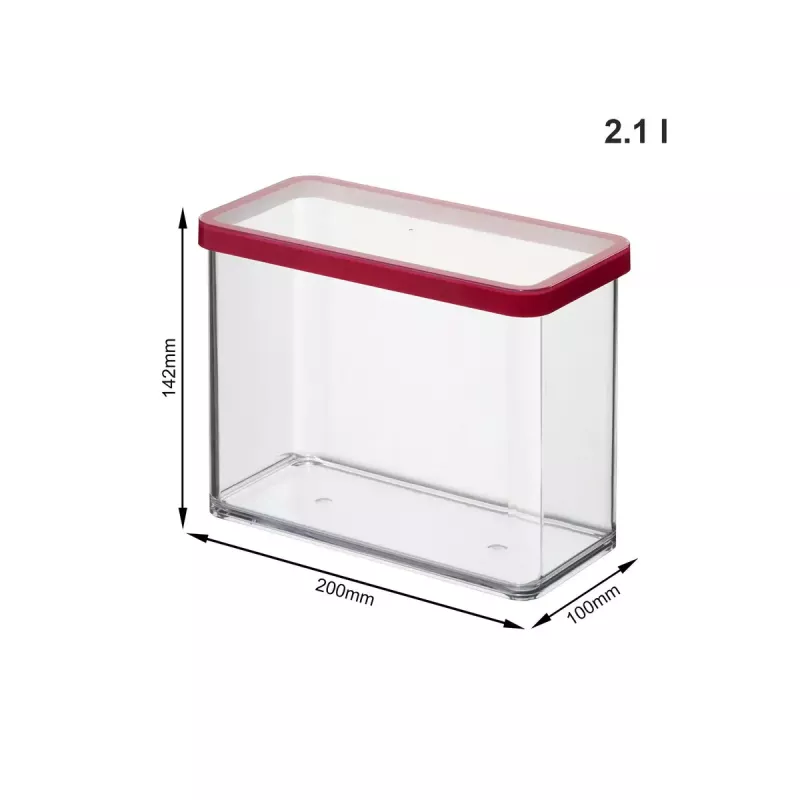Toidunõu rotho LOFT 2.1 L ristkülikukujuline läbipaistev 100×200×142 mm, tehnopolümeer