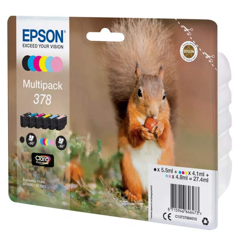 Tindikasset Epson C13T37884010 Must Tsüaan Heletsüaan Hele magenta magenta Kollane