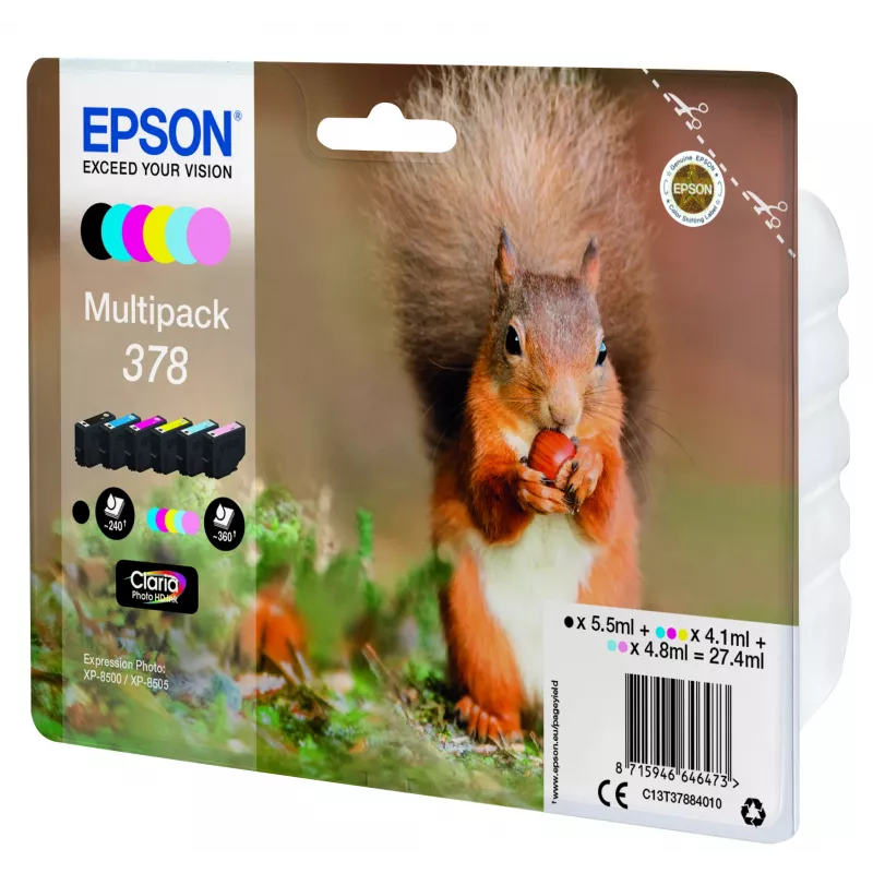 Tindikasset Epson C13T37884010 Must Tsüaan Heletsüaan Hele magenta magenta Kollane