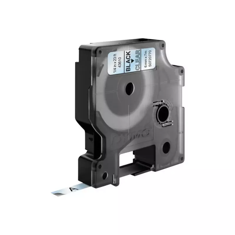 DYMO autentsed D1 sildid | Must trükk läbipaistval lindil | 6 mm x 7 m | Isekleepuvad sildid LabelManager sildivalmistajatele | Valmistatud Euroopas