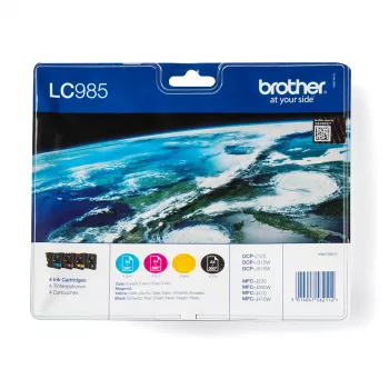 Brother LC985VALBPDR tindikassett 4 tk Originaal Must, Tsüaan, magenta, Kollane