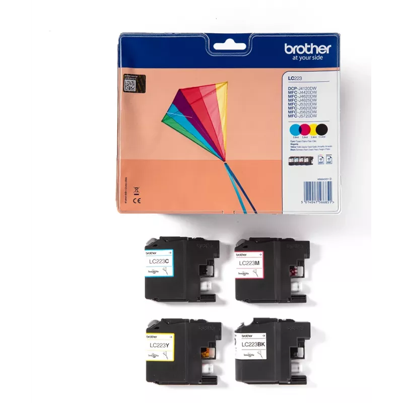 Brother LC223VALBPDR tindikassett 4 tk Originaal must, tsüaan, magenta, kollane