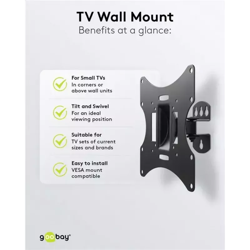 TV seinakinnitus Basic Tilt Goobay 51893