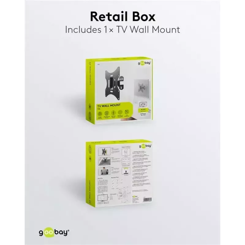 TV seinakinnitus Basic Tilt Goobay 51893