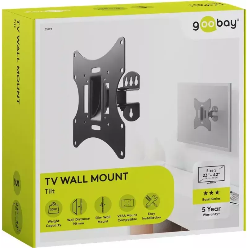 TV seinakinnitus Basic Tilt Goobay 51893