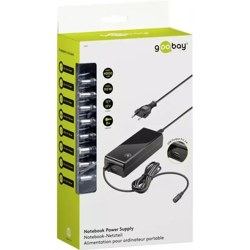 Goobay 90 W sülearvuti toiteplokk Must Toasiseselt 100-240V