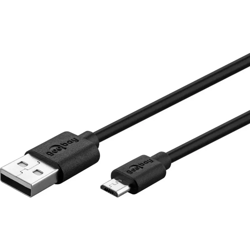 Goobay Micro-USB kiirlaadimis- ja sünkroonimiskaabel 1 m USB 2.0 must